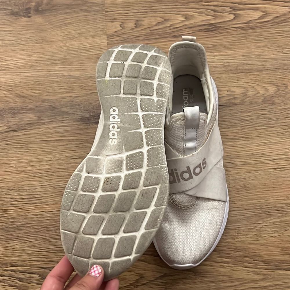 Adidas Cloudfoam Cream Color Slip On Sneakers - image 3